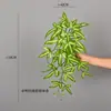 Colgante de Pared de Enredadera de Ratán Artificial Planta Verde Artificial Hoja de Manzana Manzano Cesta Colgante Enredadera Pared Rábano Verde Hoja de Siete Estrellas Colgando en la Pared