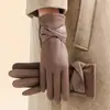 Guantes Retro para Mujeres de Mediana Edad y Mayores en Invierno, Forrados de Felpa para Calidez y Protección contra el Frío, Ciclismo, Conducir, Deportes en Vehículos Eléctricos, Terciopelo Alemán