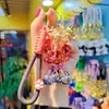 Novo Chaveiro Urso Sentado Colorido Galvanizado com Fone de Ouvido Chaveiro de Carro Moda Feminina Pingente de Bolsa Exquisito Presente