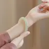 Al por mayor un brazalete de jade afgano raíz de loto luz de luna blanca rosa niebla suave verde brazalete de jade brazalete de jade para mujer brazalete