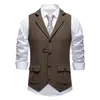 Colete Masculino Amazon Novo Tweed Espinha de Peixe Vintage Lapela M02
