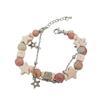 Pulsera de cuentas de piedra natural con estrella para mujer, diseño de nicho de lujo ligero, pulsera linda para amigas, estudiante, pulsera de dopamina