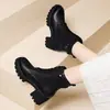 Nueva colección otoño/invierno 2026: Botines de estilo británico, antideslizantes, con tacón grueso, versátiles y forrados de forro polar, botines de tacón grueso para mujer, piel suave y algodón