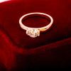 Anillo de oro rosa con circonita de comercio exterior europeo y americano, anillo de diamantes de moda personalizado, joyería al por mayor, joyería de mano