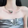 Exagerado Metal Europeo y Americano Forma de Gota Collar Abierto Personalidad de Chicas Atrevidas Gargantilla Simple Joyería de Alta Gama