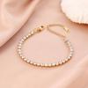 Pulsera de Acero de Titanio con Diamantes Completos de Venta Caliente Transfronteriza para Mujer, Lujo Ligero, Sensación de Alta Gama, Pulsera de Moda, Elegante para Estudiantes, Mejores Amigos y Parejas