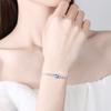 Pulsera Corazón del Océano Pulsera de Moda Estilo Coreano para Mujer Pulsera de Pareja de Alta Gama de Lujo Ligero Pulsera de Cristal Versátil con Temperamento
