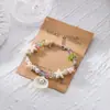 Pulsera de Conchas y Perlas Estilo Vacaciones de Playa Europeas y Americanas Transfronteriza, Pulsera Colorida de Piedras Mixtas Estilo Vacaciones para Mujeres