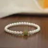 Pulsera de Jade Hetian Natural Perla Shijia Estilo Urbano para Mujer Joyería de Mano Perla de Agua Dulce Imitación Batata Pequeña Estilo Caliente Venta al por Mayor