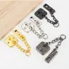 Cadena de Puerta Gruesa de Acero Inoxidable con Botón, Cadena Antirrobo, Cerradura de Seguridad para Puerta de Dormitorio de Hotel y Casa de Huéspedes, Cadena de Perno de Puerta, Ferretería al por Mayor