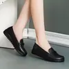 Sapatos da Mamãe Superfície Macia Sapatos de Solado Macio Sapatos de Couro para Mulheres de Meia-Idade e Idosas Couro Macio Antiderrapante Sapatos Planos para Idosos