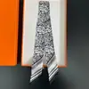 Bufanda de corbata estampada delgada de nuevo estilo para mujer, bufanda larga estrecha de seda estilo coreano para combinar con camisas, accesorio envolvente de moda