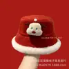 Otoño e Invierno Cachorros Sombrero de Pescador para Niños Sombrero de Navidad Año Nuevo Rojo Niños Sombrero de Cubeta de Felpa Gruesa Bebé Sombrero de Cubeta Cálido