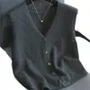 Nuevo Cárdigan sin Mangas de Punto 100% Lana para Mujer Otoño/Invierno 2026 Chaleco de Pico Estilo Old Money Chaleco de Moda para Superponer