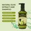 Champú de oliva OEM todo en inglés, personalizado para comercio exterior transfronterizo, champú suave y refrescante, controlador de grasa y reparador para exportación