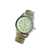 Banda de Acero Elástica al por Mayor No Impermeable Luminosa Reloj Elástico Reloj de Cuarzo para Personas de Mediana Edad y Mayores con Números Grandes Reloj de Pareja