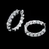 Pendientes de Moda Transfronterizos Europeos y Americanos, Completamente Incrustados con Moissanita, Plata de Ley S925, Lujo Ligero, Pendientes de Cielo Estrellado de Gama Alta para Mujer