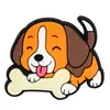 Perro de Dibujos Animados Salchicha Lindo Goma Suave de PVC Encantos para Zapatos Decoraciones Creativas Hechas a Mano para Zuecos Clips para Zapatos