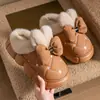 Bolsa de Invierno 2026 y Zapatos de Algodón para Mujer, Ropa para Exteriores, Suela Gruesa, Lazo de Moda, Impermeables, Resistentes a la Suciedad, Resistentes al Desgaste Zapatos de Algodón