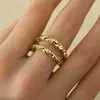 Anillo Abierto Texturizado Lava de Nicho Personalizado Irregular Martillado Ajustable Anillo de Dedo Joyería de Mano Retro de Lujo Ligero
