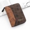 Cartera de Cadena Corta para Hombre Empalmada Esmerilada a la Moda, Monedero Vertical con Letra Estampada en Caliente, Tarjetero, Monedero