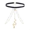 Accesorios para Collar de Mujer Anillo de Muslo de Serpiente Pequeña Colgante de Serpiente Cadena Exagerada Adornos para Piernas Cadena Corporal Cadena para Clavícula Cadena para el Cuello Moderno