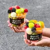 Copo para Cortar Frutas, Recipiente Descartável para Porcionar Abacaxi e Melancia, Tigela para Salada de Frutas Smoothie, Copo para Frutas Secas e Oleaginosas