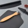 Espátula de pizza do fabricante, espátula de alumínio com efeito Teflon, cabo de madeira dobrável conjunto de espátula de transferência para assar pizza de 12 polegadas