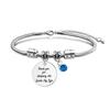 Pulseira Europeia e Americana Transfronteiriça Aço Inoxidável Osso de Cobra Pulseira Etiqueta Dia das Mães Pedra Preciosa Presente de Feriado Gravação Pulseira de Aço Titânio