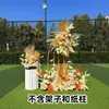 Novo estilo casamento grande estilo arranjo de chão flor simulação flor de seda produto acabado decoração arranjo de flor de eucalipto guia de caminho de palco T arte floral de casamento