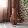 Lámpara de Viento de Piso Vintage Candelabro Linterna de Bambú Hecha a Mano Modelo Habitación Casa de Huéspedes Hotel Jardín Adornos Decorativos Estilo Chino