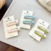 Pinza Cuadrada para el Cabello de Estilo Dulce Coreano con Color Bloqueado y Goteo de Aceite, Pinza Lateral Linda, Pinza para Flequillo, Pasador, Accesorio para el Cabello Lateral