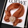 Nuevo Estilo Flor de Brisa Bufanda de Seda para Mujer Moda Otoño Verano Nicho Bufanda Cubrecuello Cinta Decorativa Clavícula Delgada