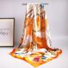 Pañuelo de Seda Estampado Pañuelo Cuadrado Grande de 90 cm Pañuelo de Poliéster para Mujer Pañuelo para la Cabeza Europeo y Americano Chal Versátil Pañuelo de Exportación Venta al por Mayor