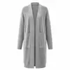 Cardigan de tricô com nervuras de veludo Andy estilo europeu e americano para mulheres, temu, Cardigan Duster de gola V sem botões, casaco de frente aberta