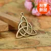Acessórios de joalheria 29mm pingente triângulo de liga pingente geométrico multi-anel verde antigo material DIY atacado