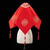 Véu de Noiva com Lenço de Cabeça Vermelho, Lenço de Cabeça Bordado Estilo Chinês Vermelho para Vestido de Noiva Xiuhe com Design de Peônia, Ampliado e Alargado
