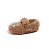 Zapatos de Princesa para Niña con Pedrería y Piel 2026 Invierno Zapatos de Algodón y Piel Lindos Suaves Adorables para Bebé Niña Mocasines Elegantes