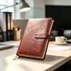 Caderno de couro com logo personalizado, caderno de negócios, presente corporativo para escritório, caderno de couro sintético