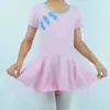 Ropa de Baile para Niños y Niñas, Tutú Dividido de Manga Corta, Ropa de Práctica para Examen de Danza China, Ropa de Presentación, Cuello Redondo