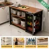 Estante de almacenamiento para cocina, cesta multifuncional para verduras, encimera de corte, estante de almacenamiento para microondas y utensilios de cocina, gabinete lateral, mesa multicapa