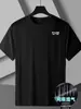 Suministro Directo Transfronterizo Camiseta de Marca de Moda de Seda Helada para Hombre de Talla Grande de Manga Corta Camiseta de Verano de Secado Rápido para Campus Juvenil Americano para Hombre