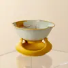 Juego de Colador de Té de Cerámica Amarillo Naranja Estilo Dinastías Tang y Song, Estilo Chino Albaricoque Dorado, Accesorio para Ceremonia de Té para Filtrar Residuos de Té con Bandeja Base