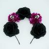 Europeu e americano cross-border nova faixa de cabelo de Halloween simulação flor rosa crânio cabeça arco carnaval bola acessórios
