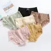Pantalones de Burbuja Nublada Grafeno Conductores de Humedad Sin Costuras Cintura Media Transpirables Color Sólido Encaje Bragas para Mujer Ropa Interior Mujer