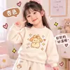 Conjunto de Sudadera con Capucha para Niñas Estilo Nuevo Primavera y Otoño Conjunto Casual de Dos Piezas con Estampado para Niños Ropa Deportiva Holgada Estilo Coreano