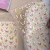 Cyansea Nuevas Pegatinas para Uñas Lámina Dorada Pegatinas 3D para Uñas DIY Mariposa Xiaohongshu Láser Simples Pegatinas Ins