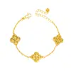 Juego de Joyería Étnica Chapado en Oro de Xinjiang, Pulsera de Cielo Estrellado y Trébol de Cuatro Hojas, Collar, Joyería de Trébol de Cuatro Hojas de la Suerte