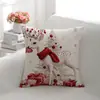 Atmosfera Natalina Amazon Transfronteiriça Floco de Neve Linho Almofada Impressão Tecido Doméstico Almofada Decoração de Sofá Atacado