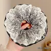 Scrunchie floral multicamadas estilo coreano, elástico de cabelo de alta qualidade, corda para coque estilo preguiçoso, acessório de cabelo elástico